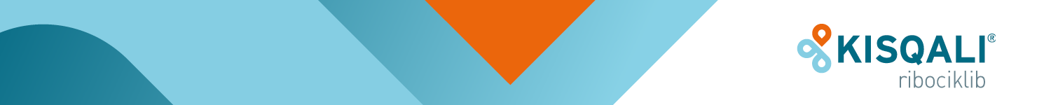 Banner med Kisqali logotyp. Illustration.
