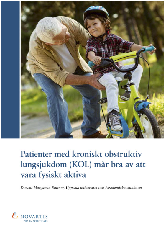 Broschyr "Patienter med kronisk obstruktiv lungsjukdom (KOL) mår bra av att vara fysiskt aktiva", av Docent Margareta Emtner