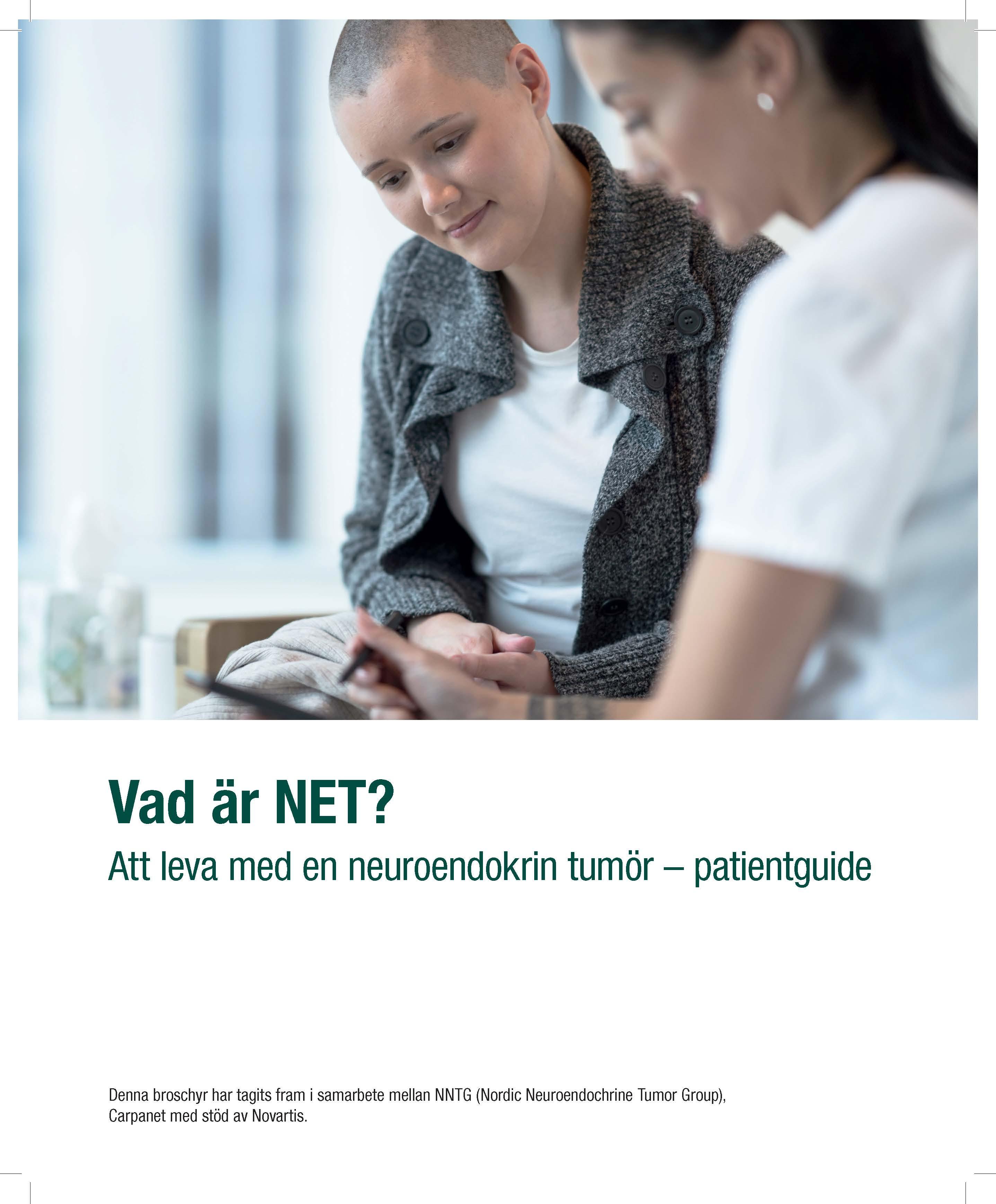 Framsida för broschyren om neuroendokrina tumörer (NET).