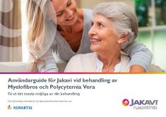 Framsidan av broschyren Användarguide för Jakavi vid behandling av Myelofibros och Polycytemia Vera